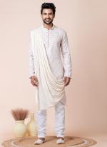 Viscose White Multi Festival Wear Printed Readymade Kurta Pajama